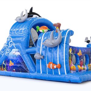 Ansicht der Hüpfburg im Seaworldmotiv